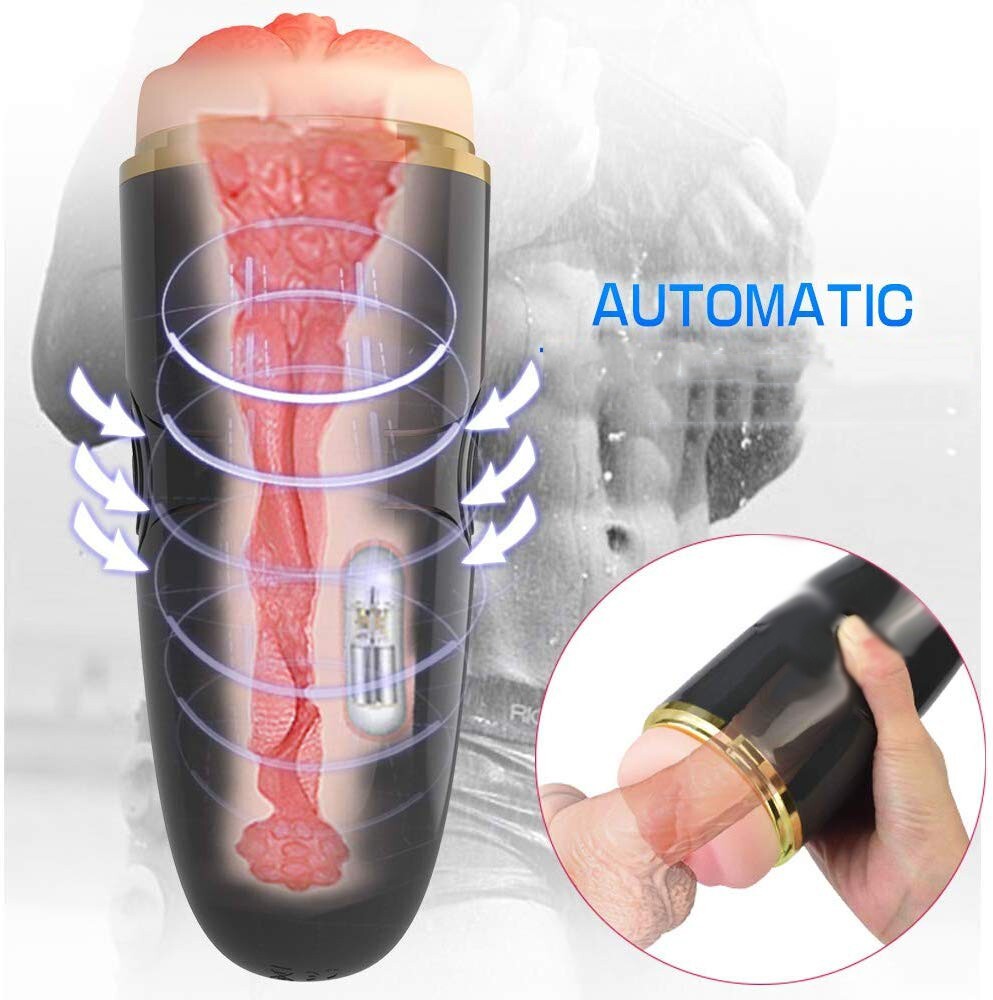 Male Masturbaters Automatic HandsFree Rotating Cup Thrusting Stroker Men Sex Toy