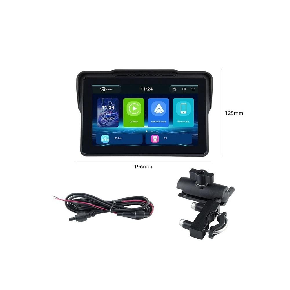 7 inch Motorcycle Android Auto Wireless IPS Touch Screen Carplay + Camera +TPMbf