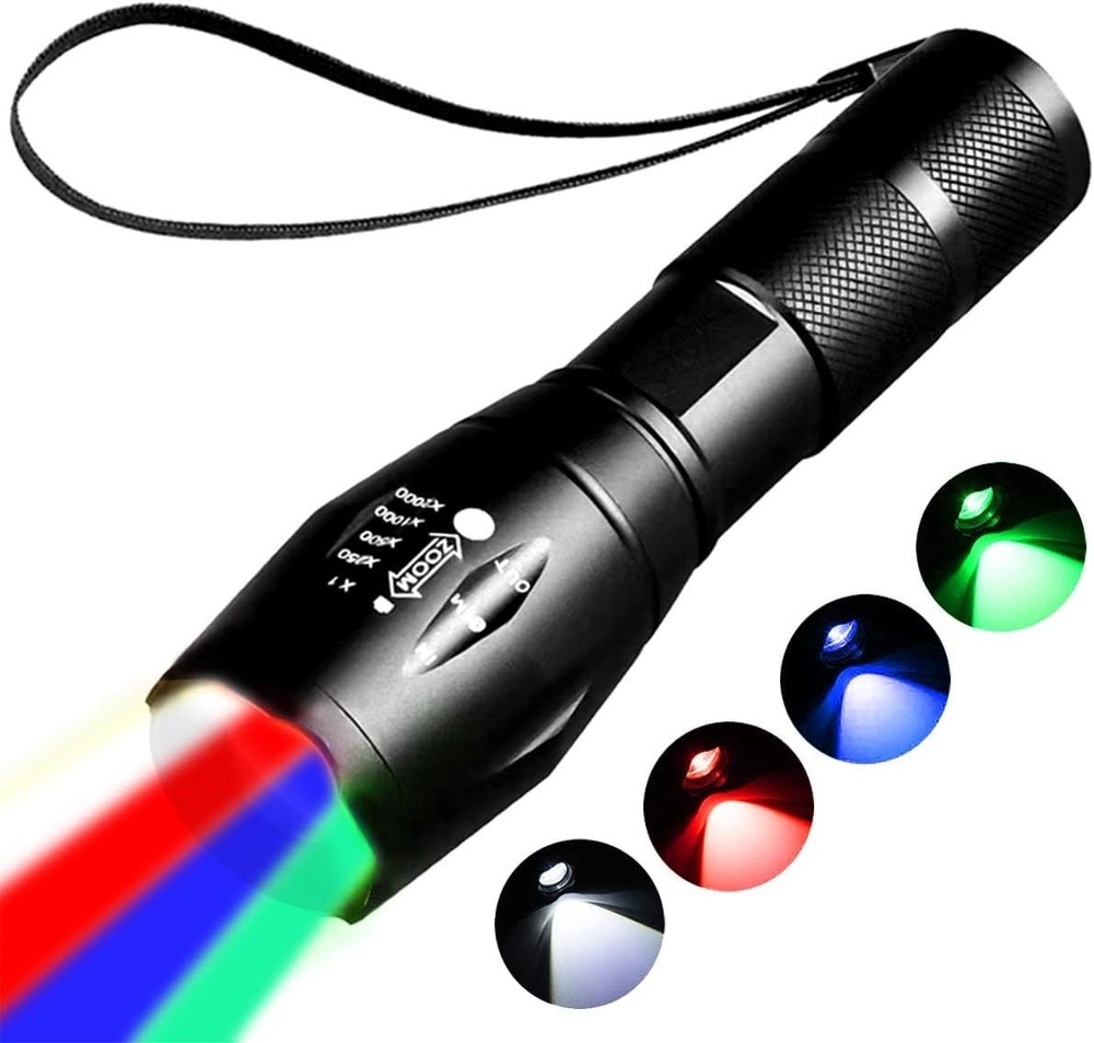 Compact Rechargeable Flashlight with 4 Color Modes – Perfect for Every Adventure
