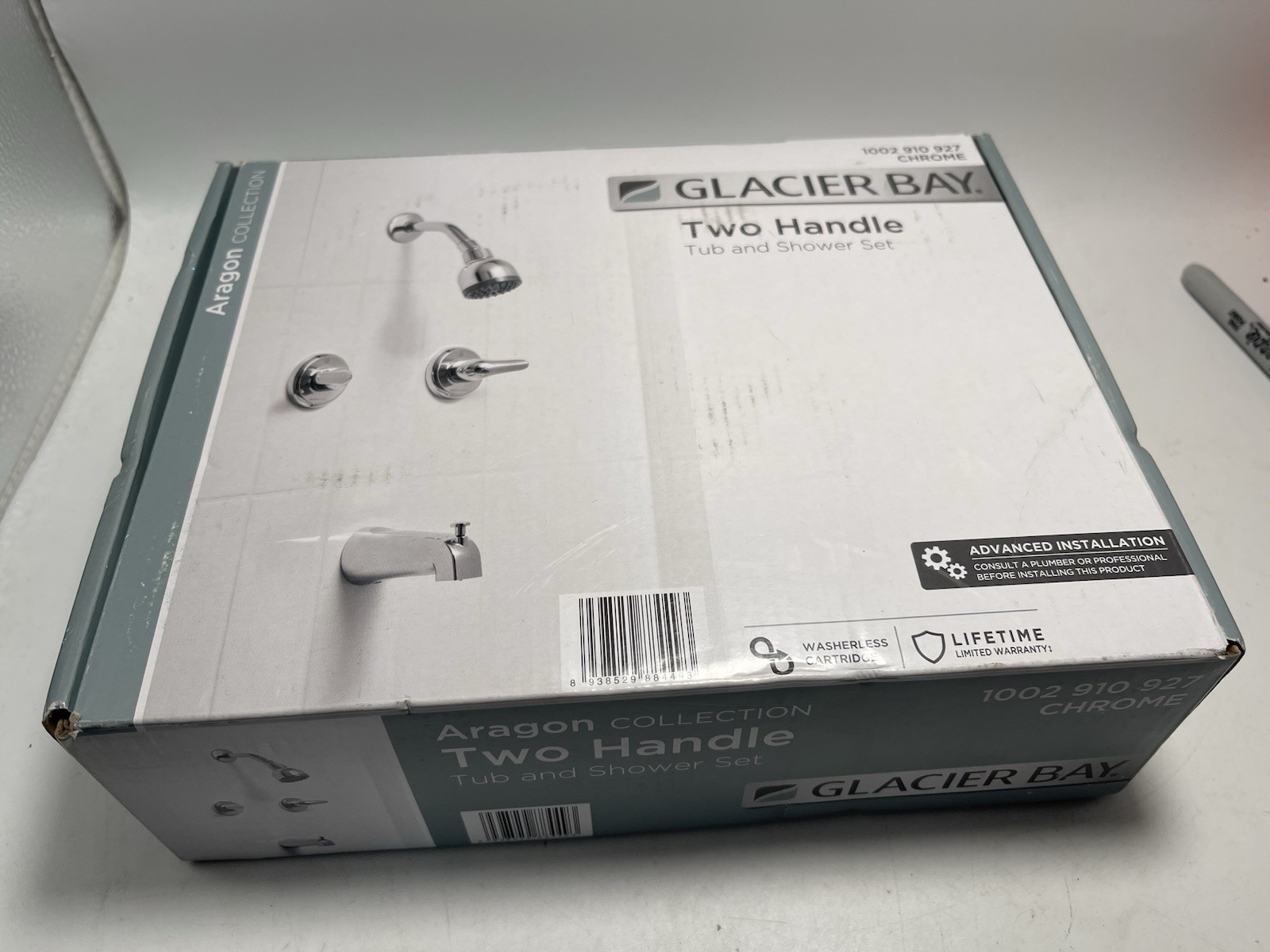 Glacier Bay Aragon 2-Handle Tub and Shower Faucet - 1002 910 927 - Chrome - Open