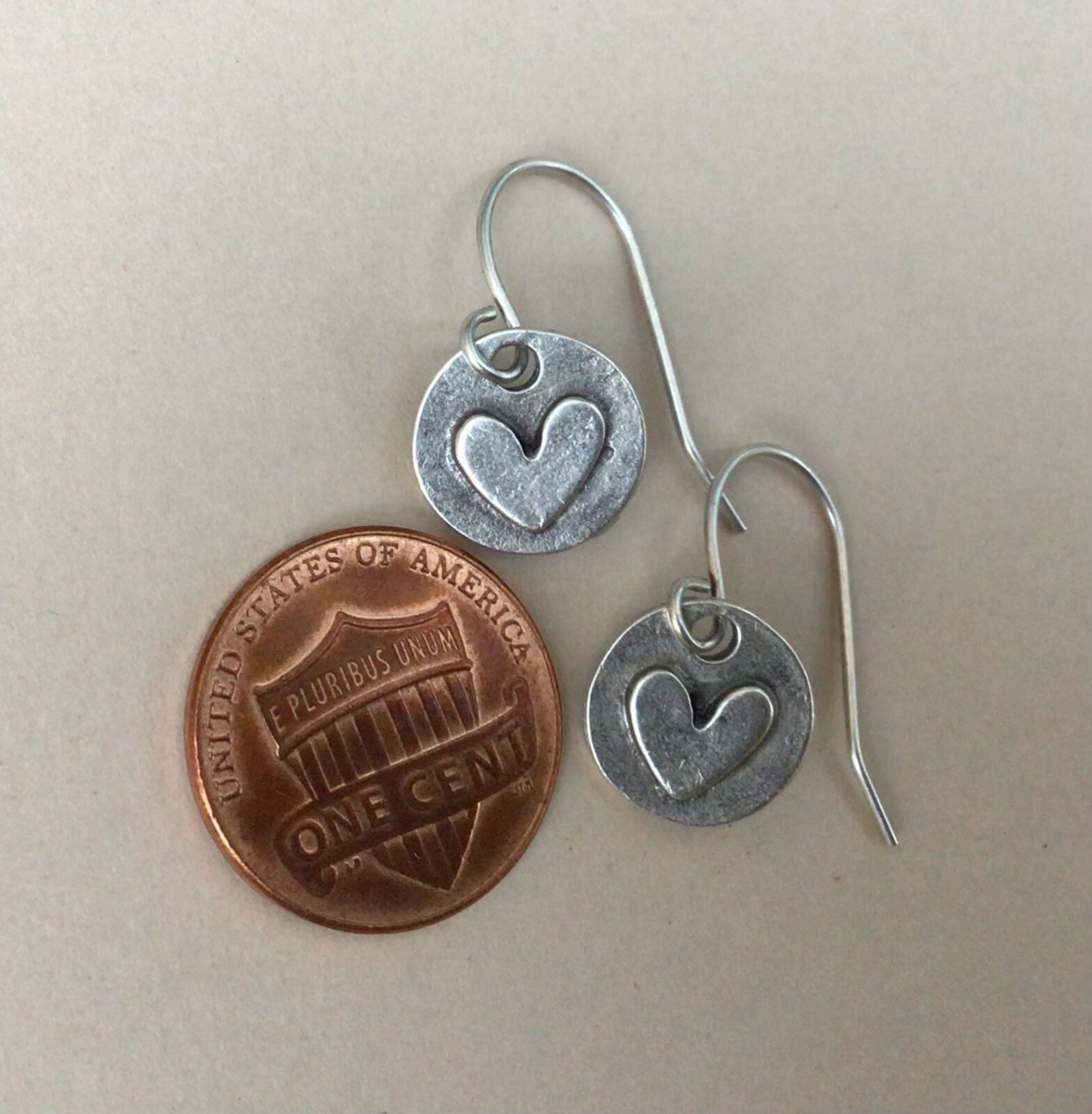 Handcrafted Sundance Charm Artisan jewelry Handmade Earrings Hammered Heart
