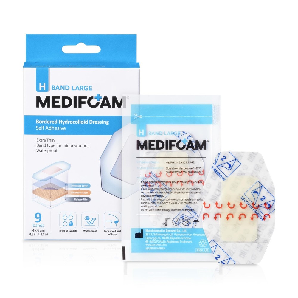 H Band Large - Bordered Hydrocolloid Dressing, Self Adhesive Wound Dressing, ...