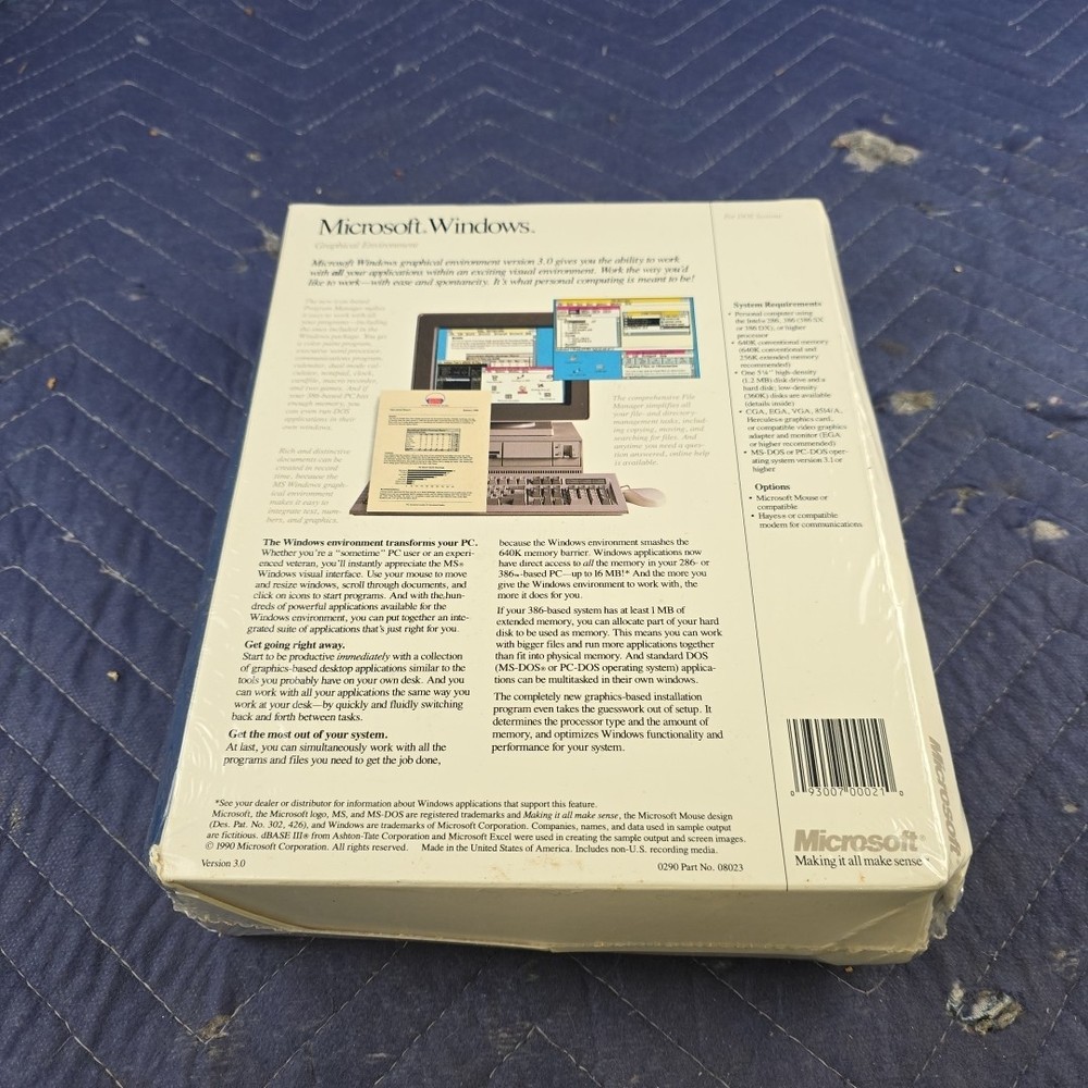 Microsoft Windows 3.0 - 5.25" Floppy Version - Sealed Operating System OS