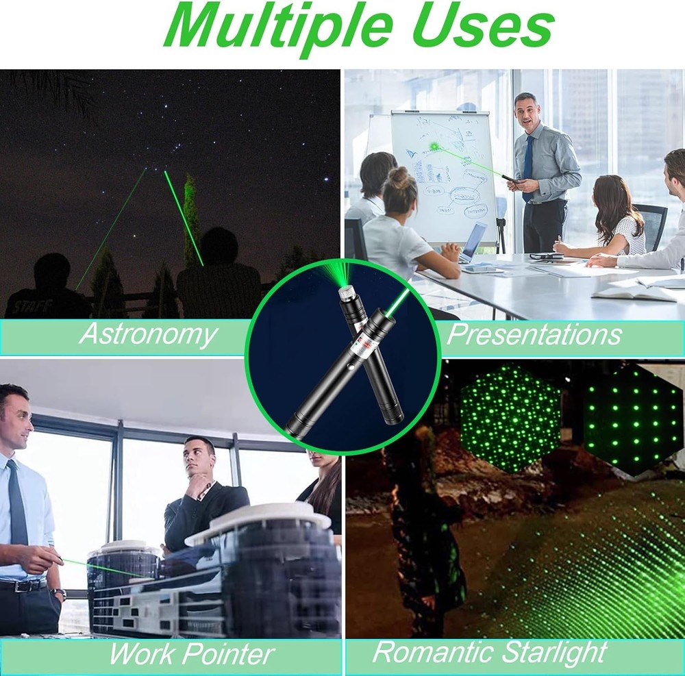 Green Laser Pointer High Power, USB Rechargeable Green Laser High Power Pointer