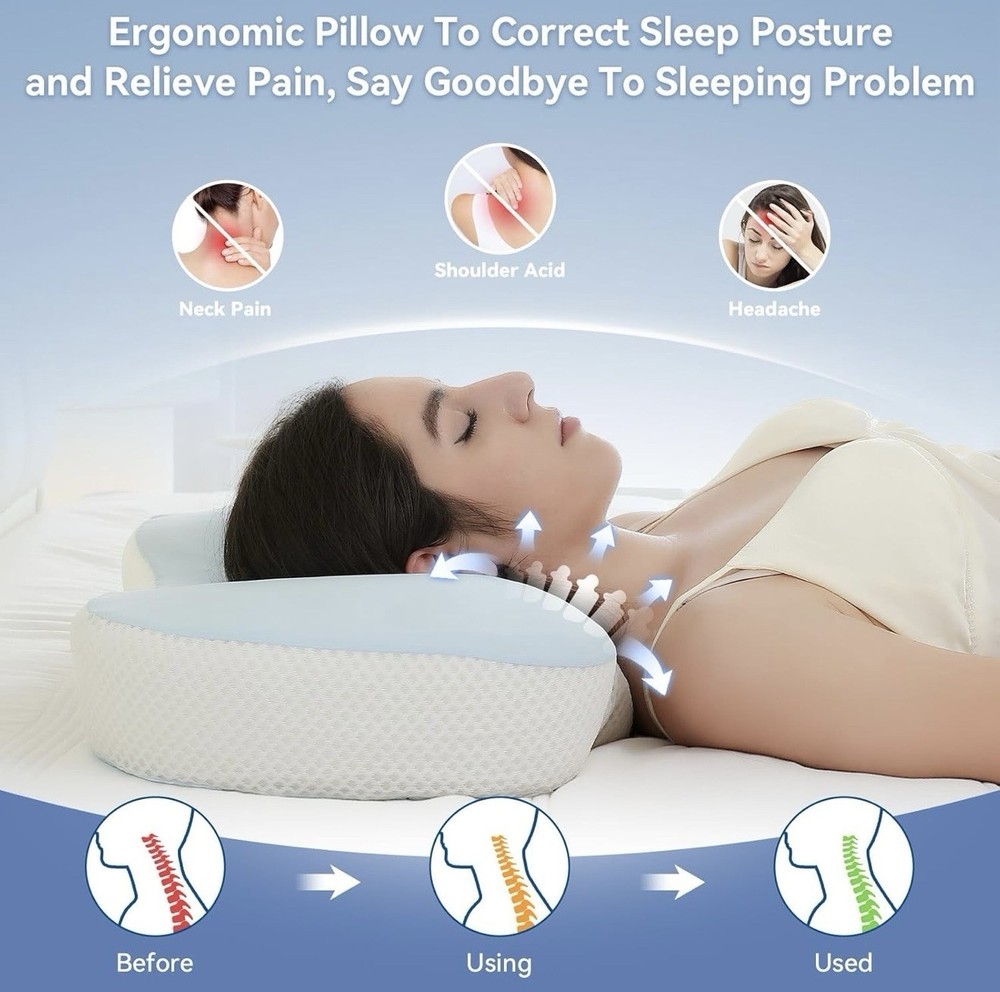 Zmarthumb Cervical Pillow For Neck And Shoulder Support, Memory Foam