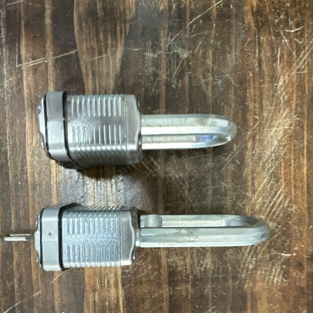 2 large master locks with one key fits both