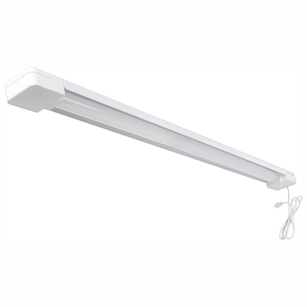 Commercial Electric 3 ft. 1-Light 30-W White Utility LED Shop Light