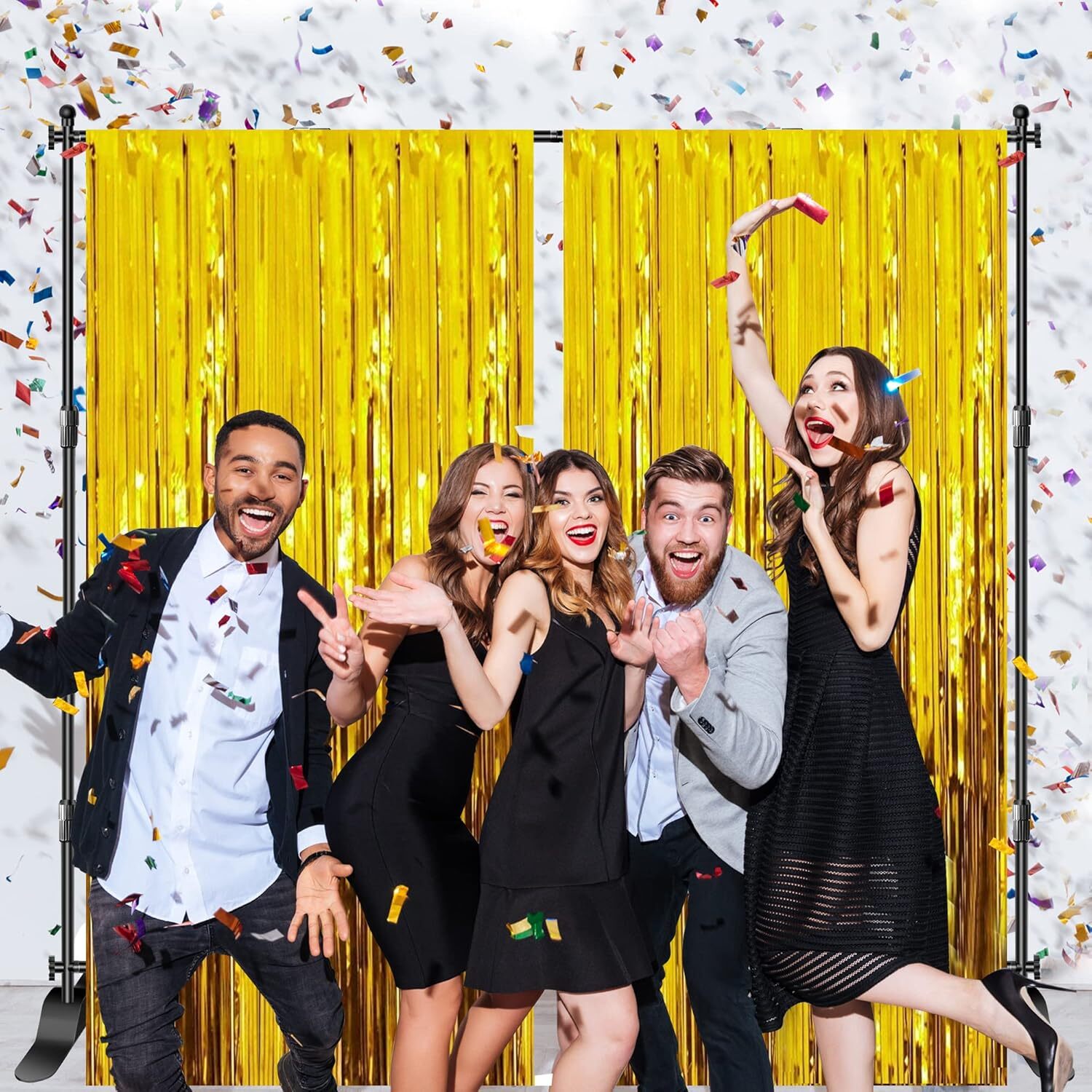 8x10 ft Banner Stand Heavy-Duty Backdrop Stand Telescopic Adjustable Repeat Step