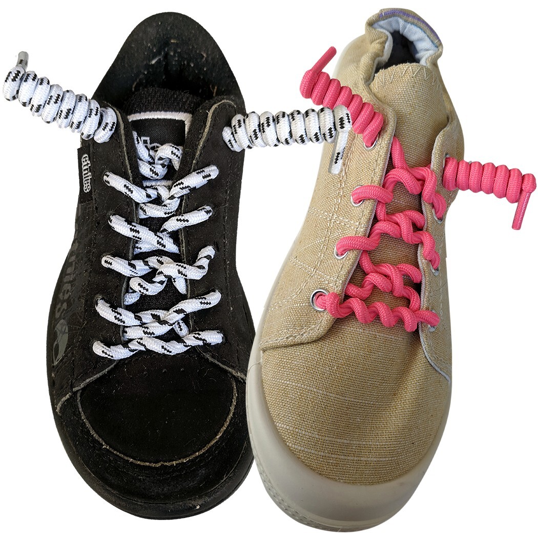 FOOTMATTERS Curly No Tie Shoe Laces - Elastic Spring Laces