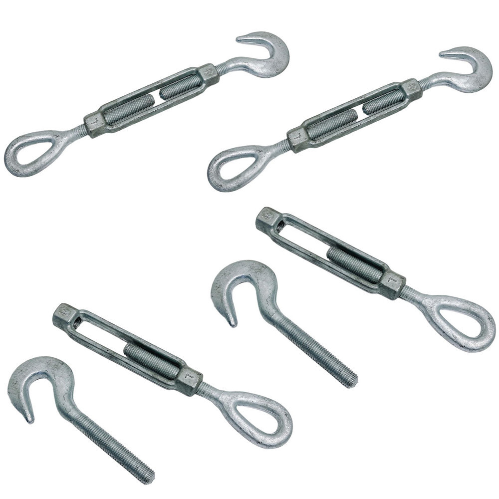 3/4" x 6" Turnbuckle HOOK EYE Pulley Galvanized Drop Forge Turnbuckle 4 PC