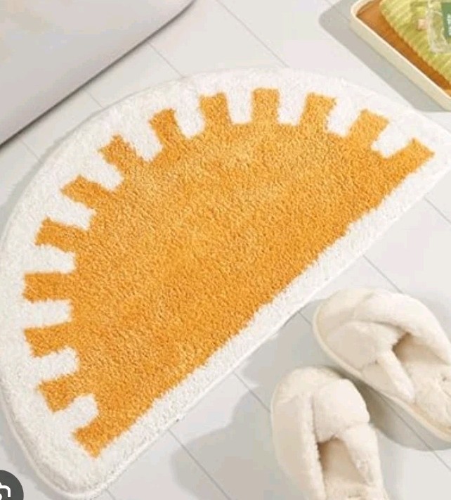 Sugar Studio Sunshine Bath Mat Crescent 20"X28" Excellent Condition
