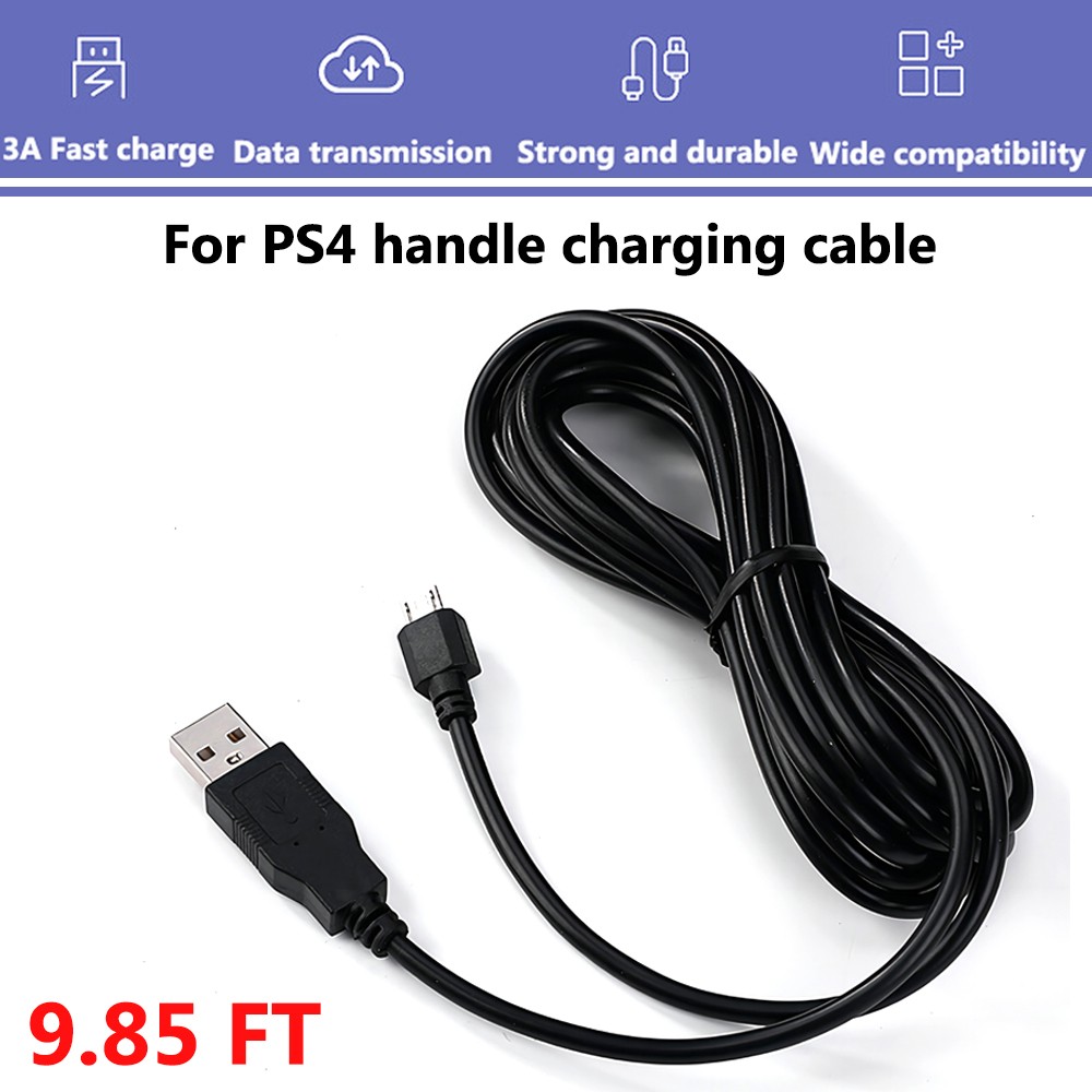 2Pcs Charging Cable For Sony PS4 Wireless Controller USB FAST Charger Cord