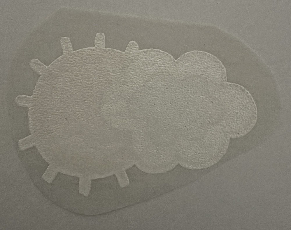 Original Vintage Sun Cloud Mini Iron On Transfer