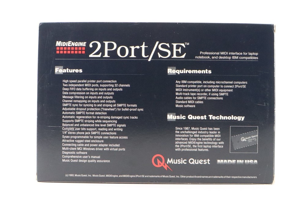 OPCODE interface MIDIEngine 2Port/SE for Windows 95 & 3.1 Music Quest 1993