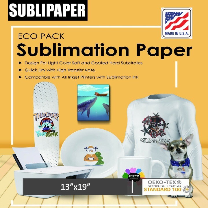500 Sheets13"x19" Heat Sublimation Transfer Paper for Inkjet Dye Sub Printers