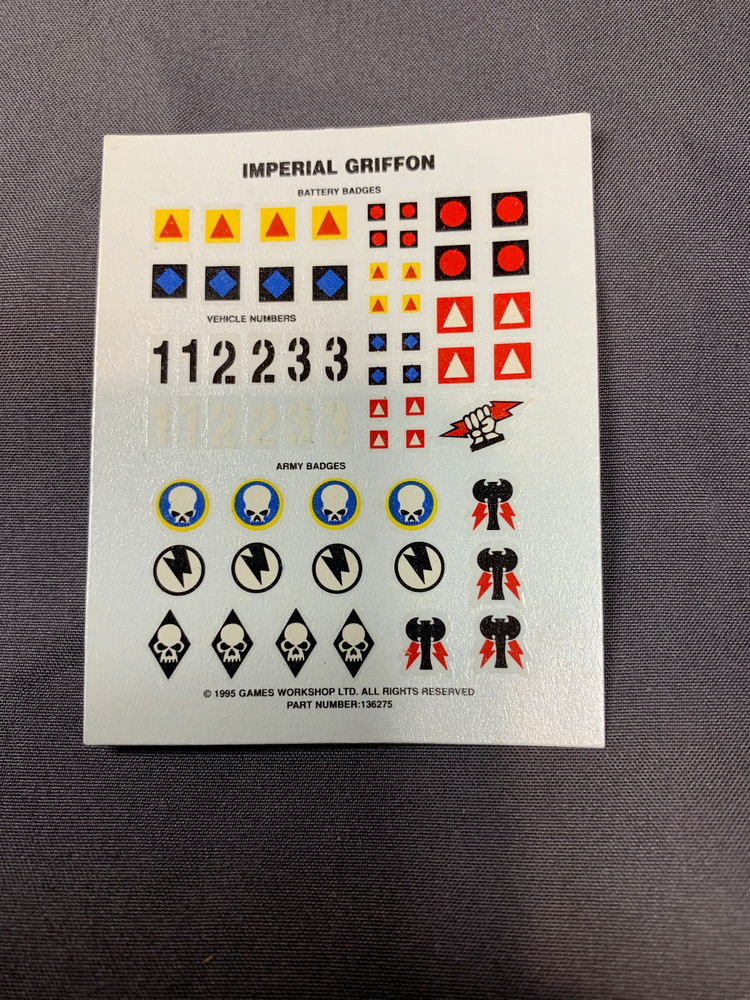 Imperial Griffon Transfer Sheets - 1995