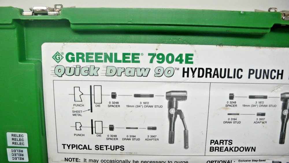 Greenlee 7904-E Quick Draw 90 Hydraulic Punch Driver Kit