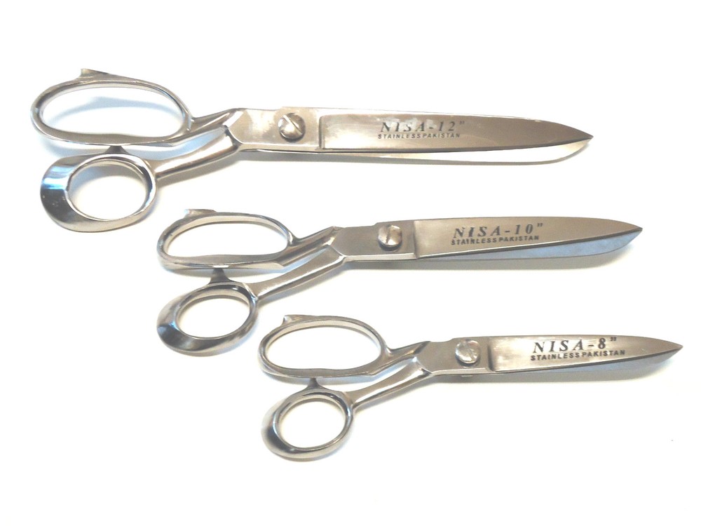 3PCS 8" 10" 12" Professional Tailor Sewing Shears Scissors EXCELLENT