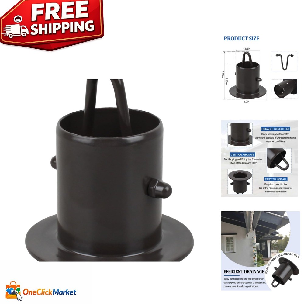 Efficient Black Aluminum Rain Chain Gutter Adapter - Easy Installation 55mm