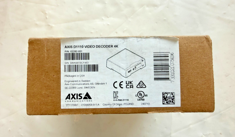AXIS D1110 Video Decoder 4K P/N 02282-001