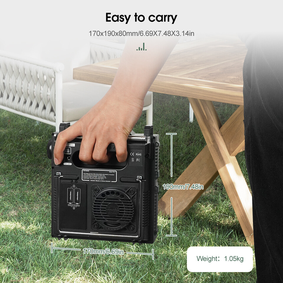 Retekess TR113 Portable AM/FM Full Band Ham Radio Backlight APP Control Camping