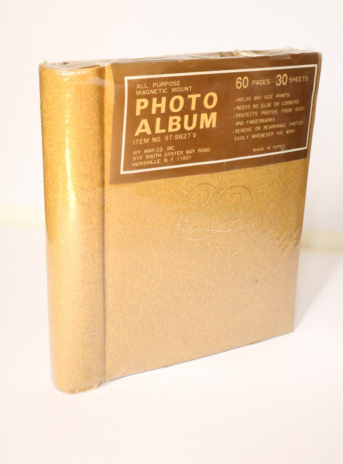 Vintage 60s 70s NEW UNSUED Photo Album 60 Magnet Pages Yellow Orange