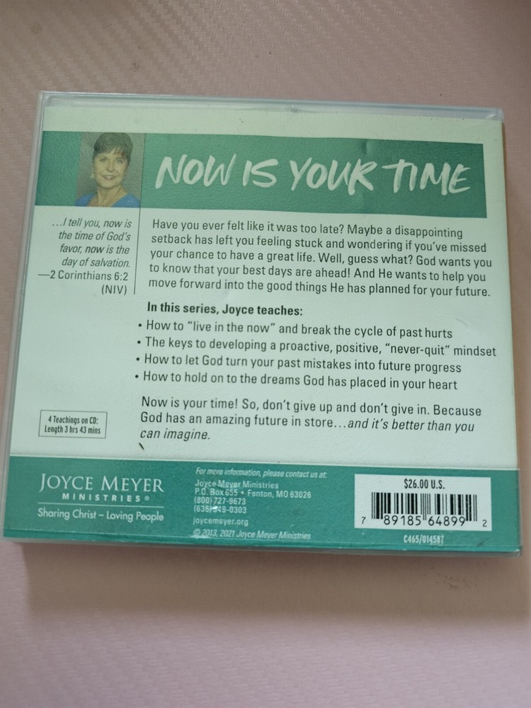 Now Is Your Time - Joyce Meyer 4 CD Set- Open Used - Case has wear