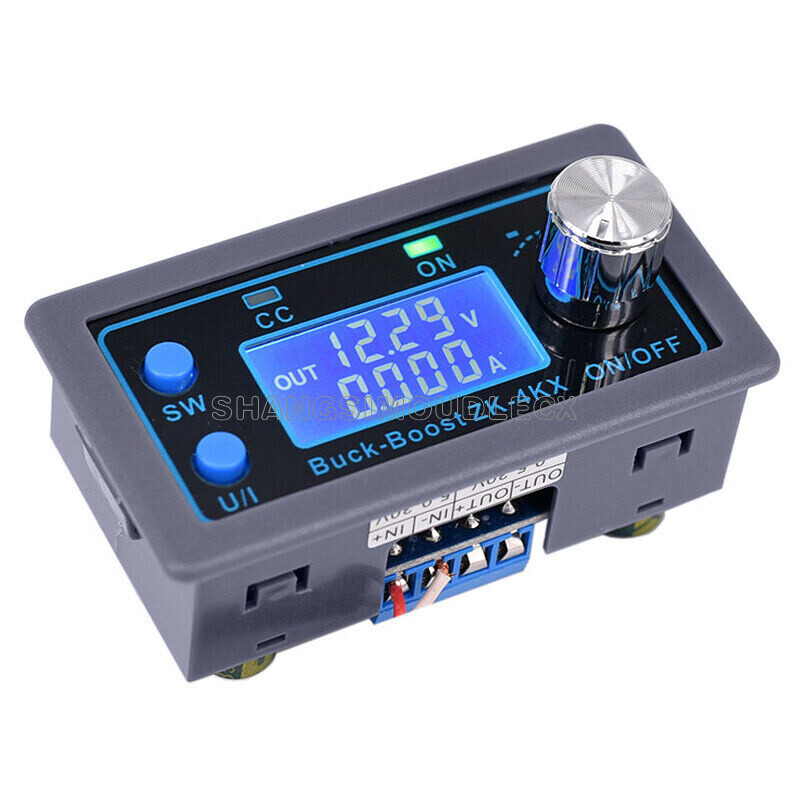 0.5-30V 4A DC-DC Buck Boost Converter Module CC CV Voltage Regulator LCD Display