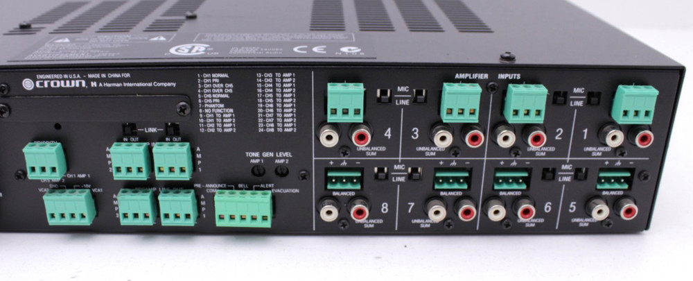 Crown 280MA 8 Input Commercial Audio Mixer Amplifier Tested
