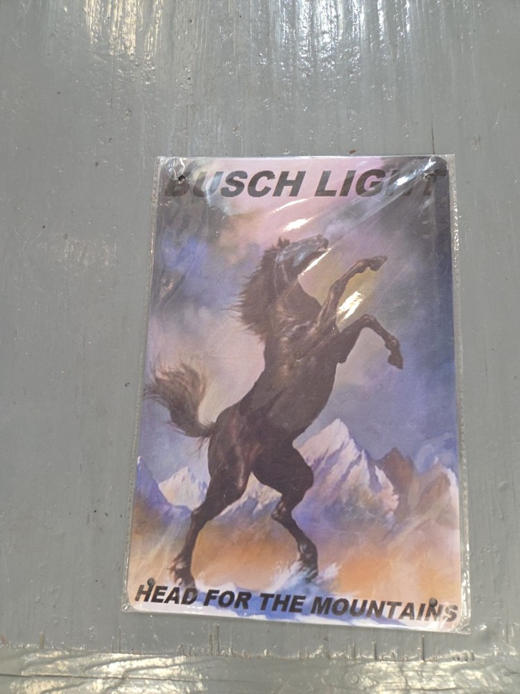 NWT BUSCH LIGHT TIN SIGN.