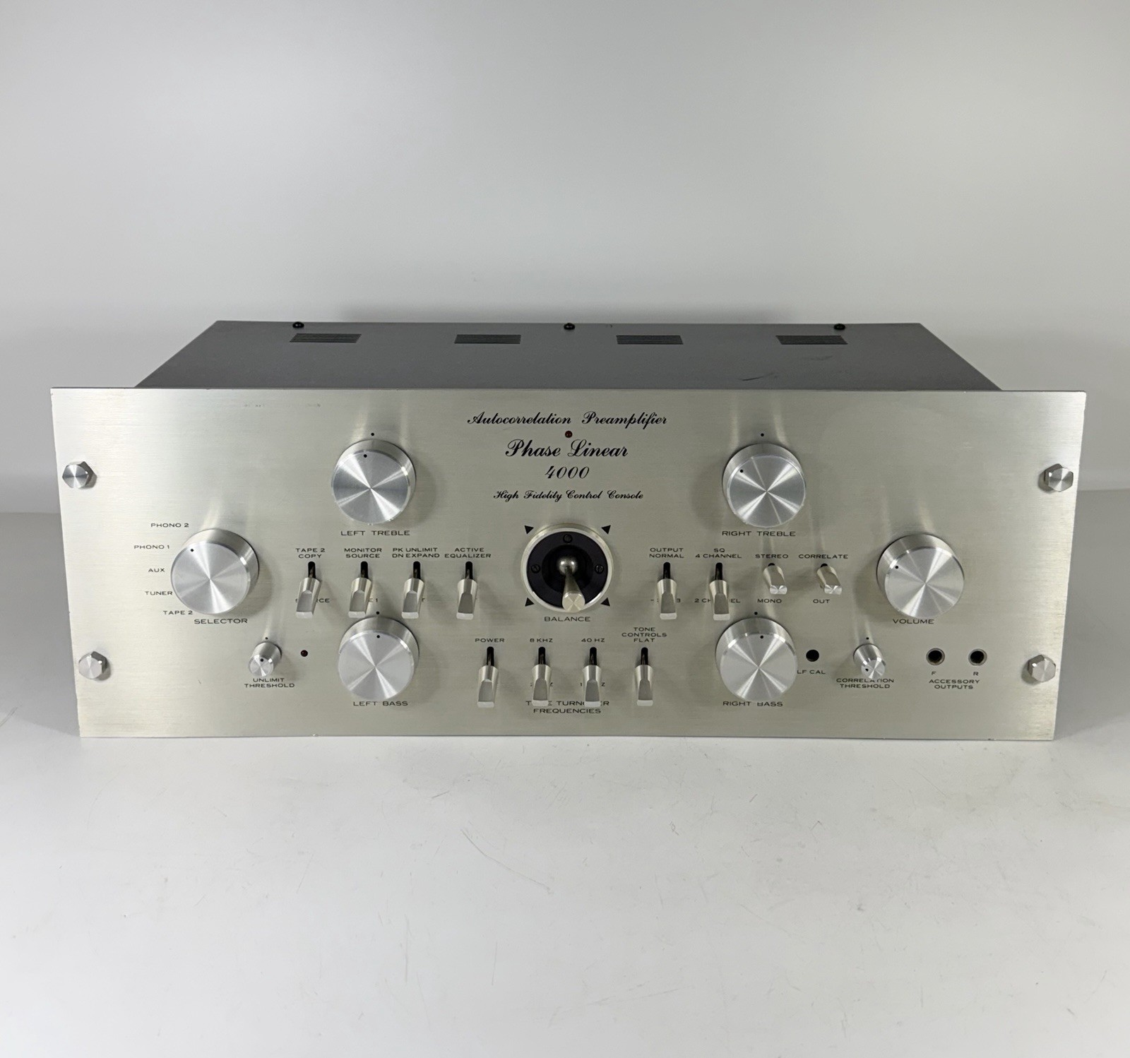 Vintage 1970s Phase Linear 4000 Audio Control Console - Power On / Need Repair