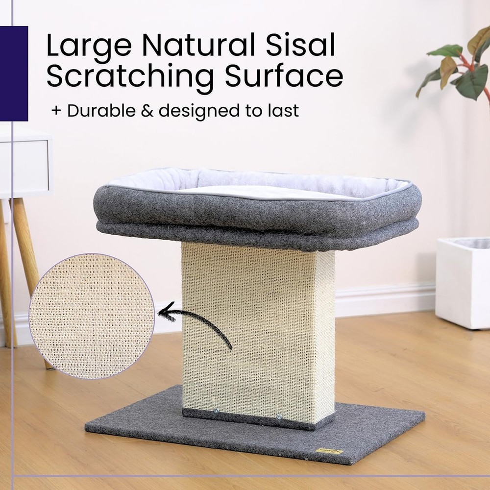 Catry Mellow 2-Level 19" Cat Tree with Large Washable Replaceable Bed, Big Si...