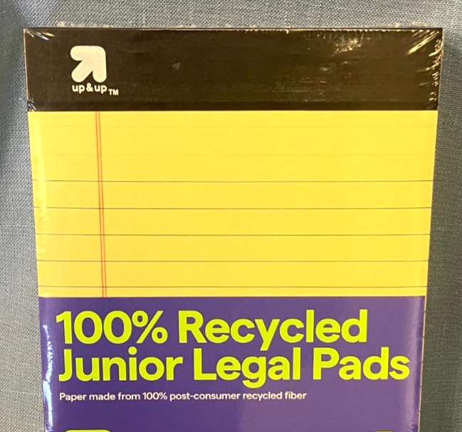 Junior YELLOW LEGAL NOTE PAD lined 50 SHEETS Micro Perforated Quantity Discount