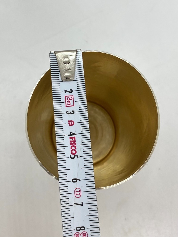 Antique 925 Sterling Silver Cup Gold-Plated Interior Elegant Hammered Pattern