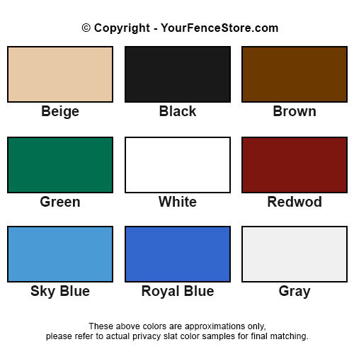 Chain Link Fence Privacy Slats - Single Wall - Bottom Locking Slat - 9 Colors