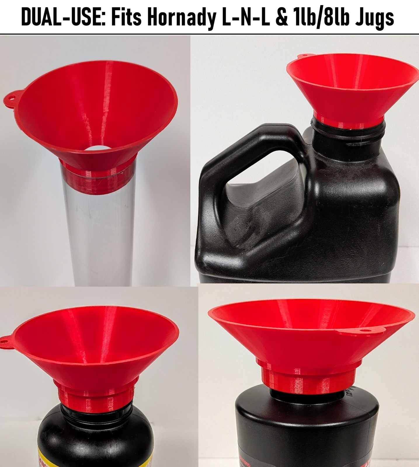 Reloading Powder Funnel Fits Hornady Lock-N-Load - 1lb 8lb Canisters *Free ship*