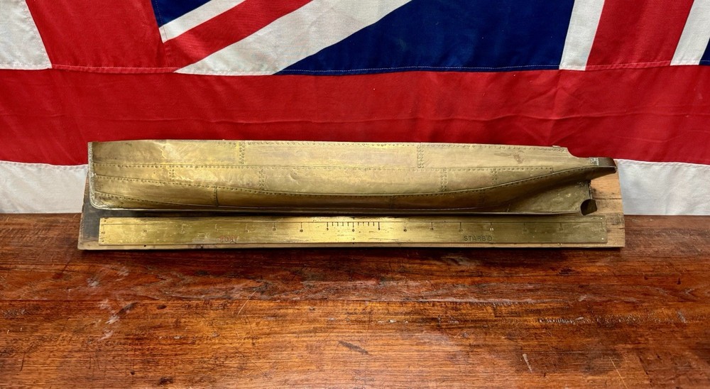 Superb Solid Brass Riveted Ship Builders Wall Mounted Half Hull.c. 1900-30’s