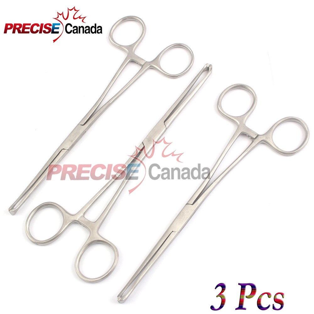 PRECISE CANADA 3 PC Hemostatic Allis Forceps Straight 6" 4x5