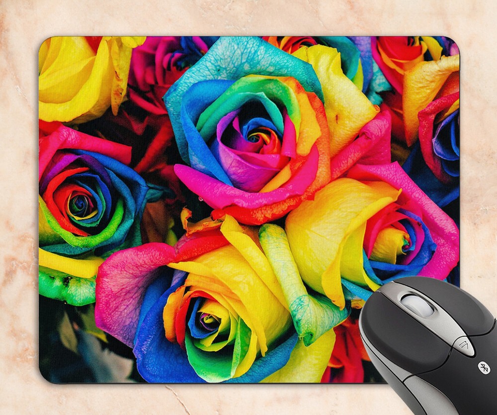 Roses Rainbow Mouse Pad