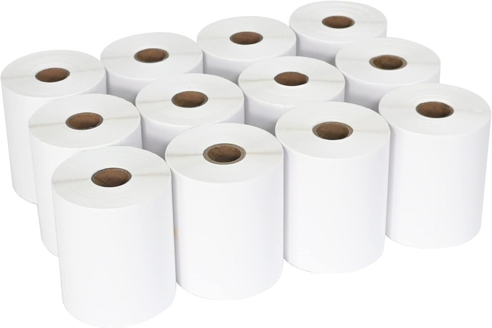 4"x2" Direct Thermal Barcode Labels, 12 Rolls (9000 Labels), White