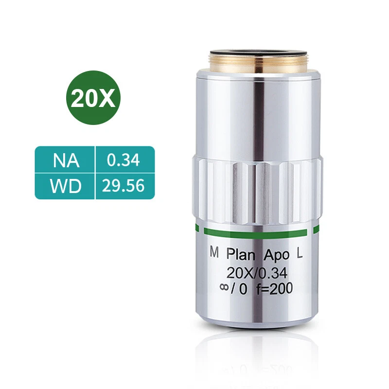 M26 95mm Visible LWD M Plan APO Metallurgical Microscope Objective Lens 2X-50X
