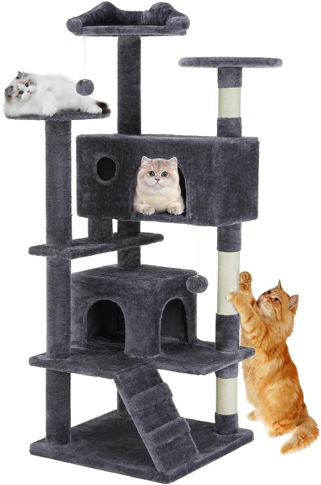 54" Cat Tree Indoor Multi-Level Cat Tree Tower with Scratching Posts and Perches