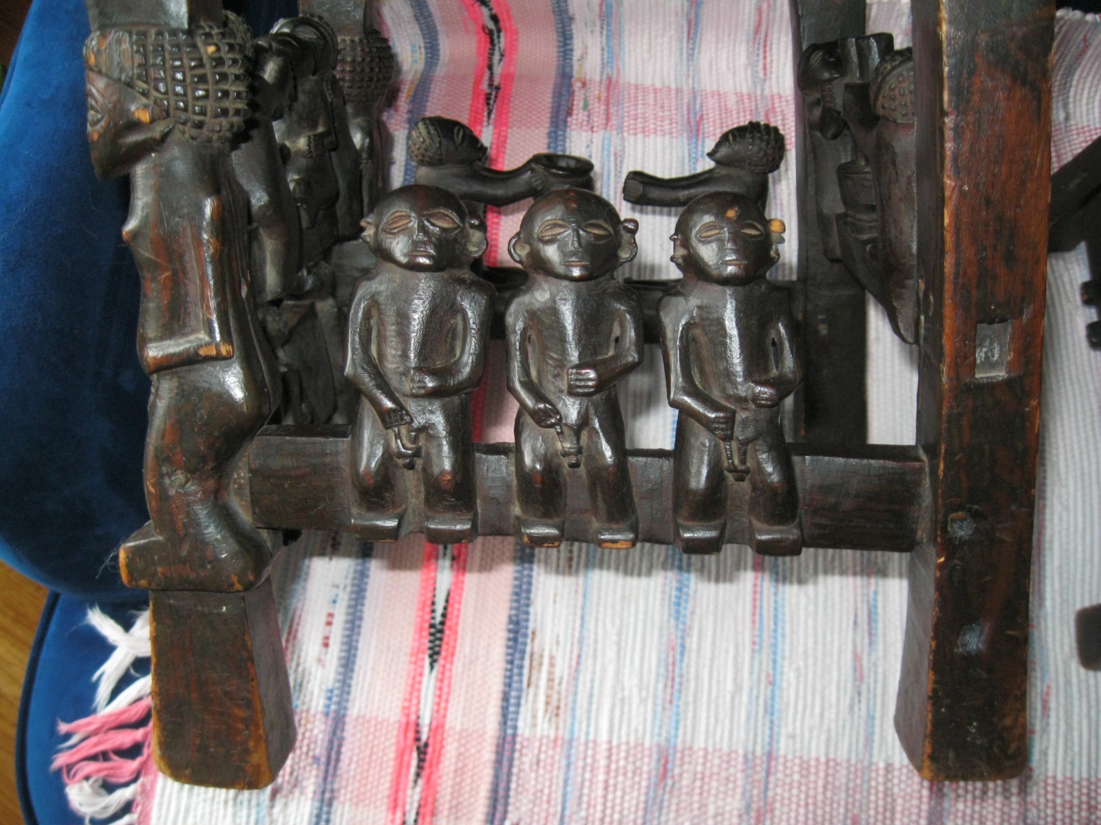 old rare Chokwe Chiefs throne and table hand carved