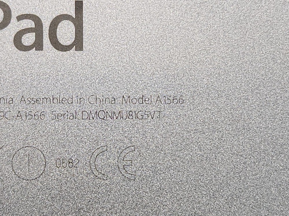 APPLE IPAD MODEL A1556 Needs Passcode Bad Battery