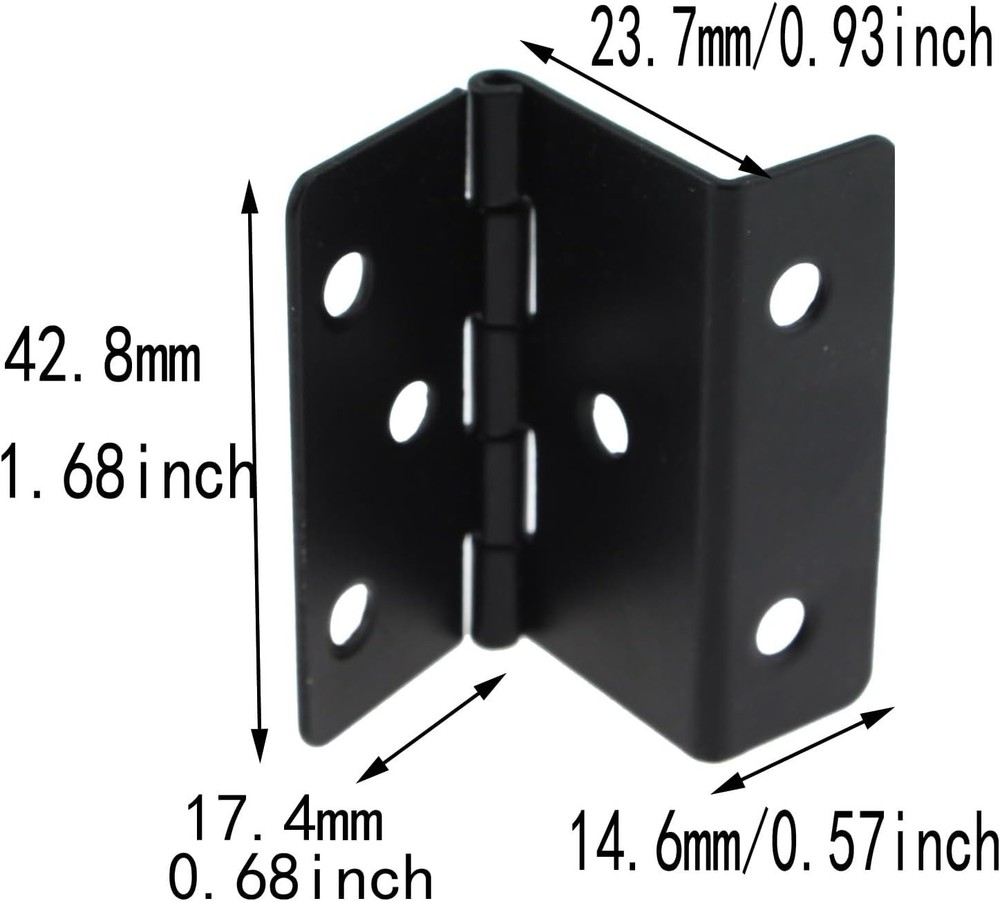 Three Fold Retro Hinge 4PCS 43mm Black Antique Decorative Box Hing