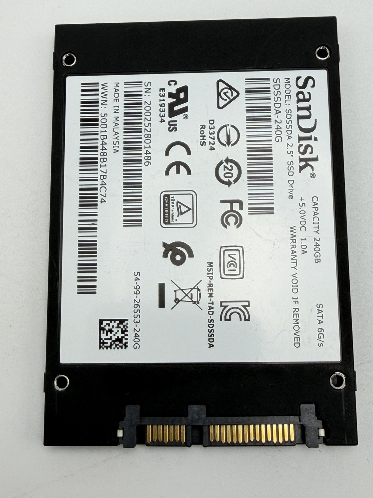 250GB / 256GB SATA 2.5" SSD - Mixed Brands, Tested/working HIHG Health, 1pc