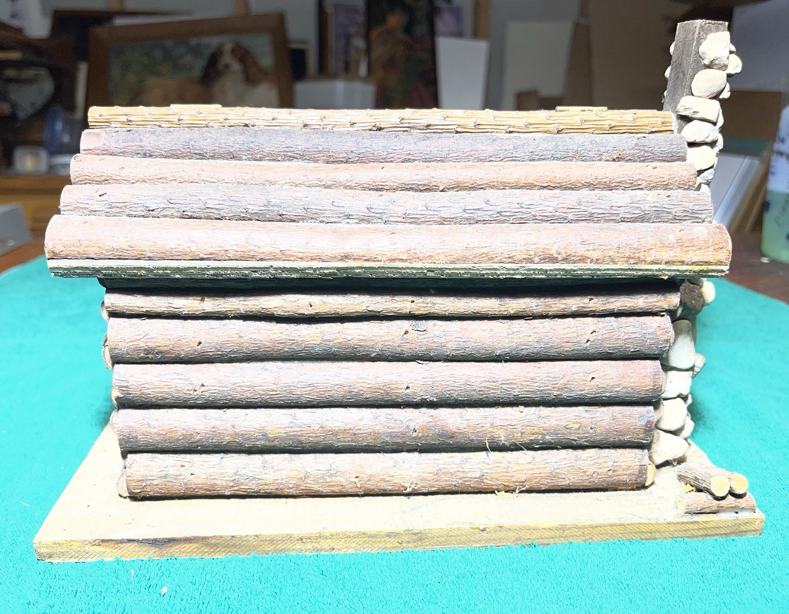 Vintage Log Cabin Wooden Birdhouse TV Lamp - SHIPS FREE