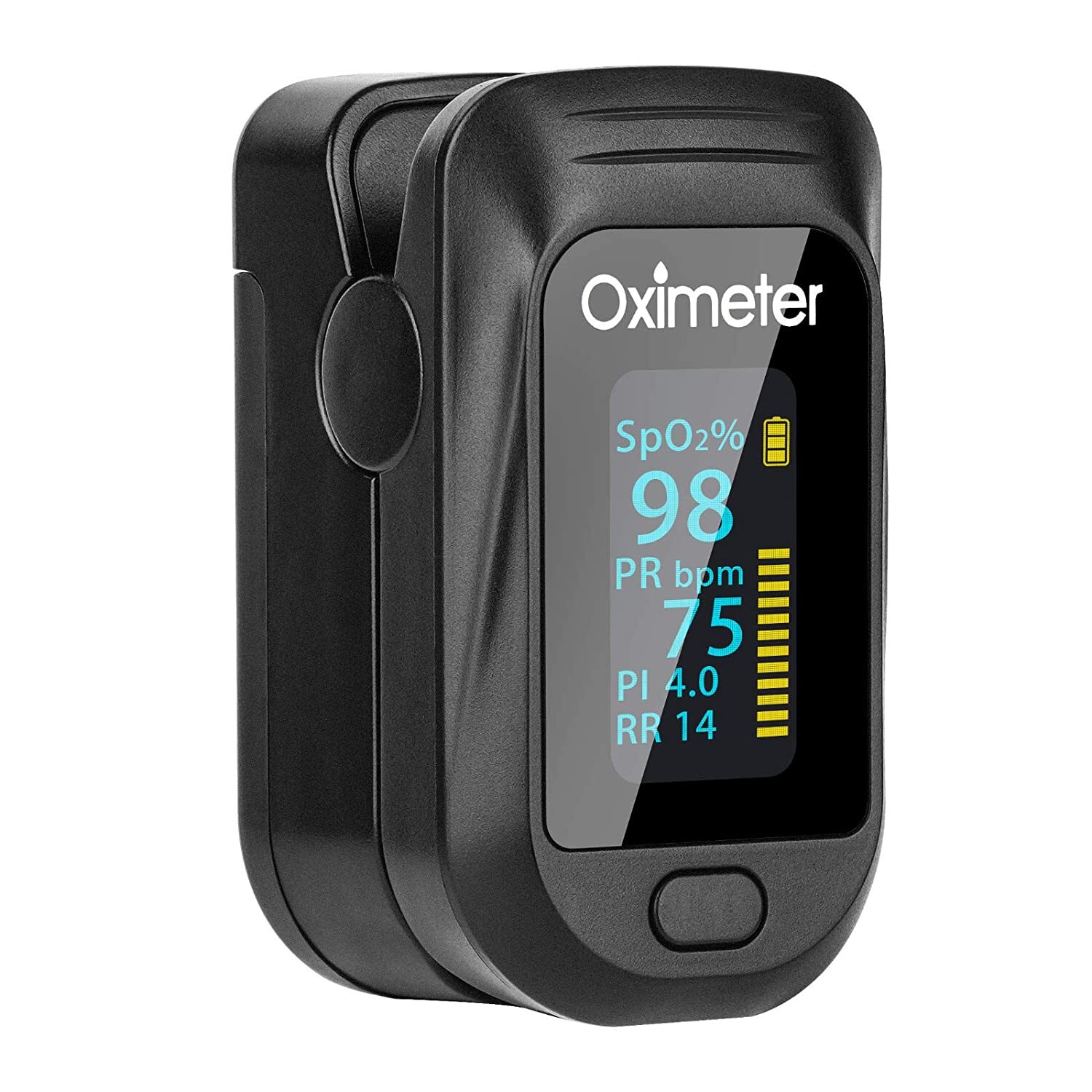 Fingertip Pulse Oximeter Accurate Blood Oxygen Saturation Level PI PR RR Monitor