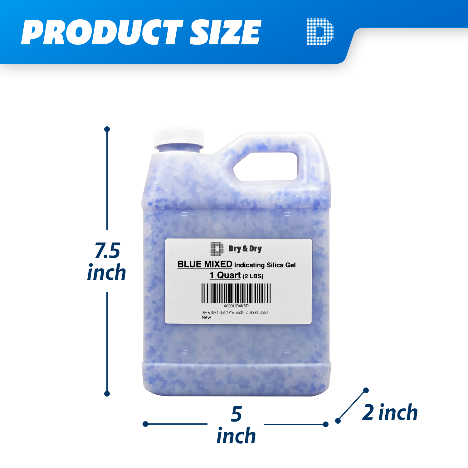 1 Quart(2 LBS) Mixed Silica Gel Beads - Reusable Color Changing Air Drying