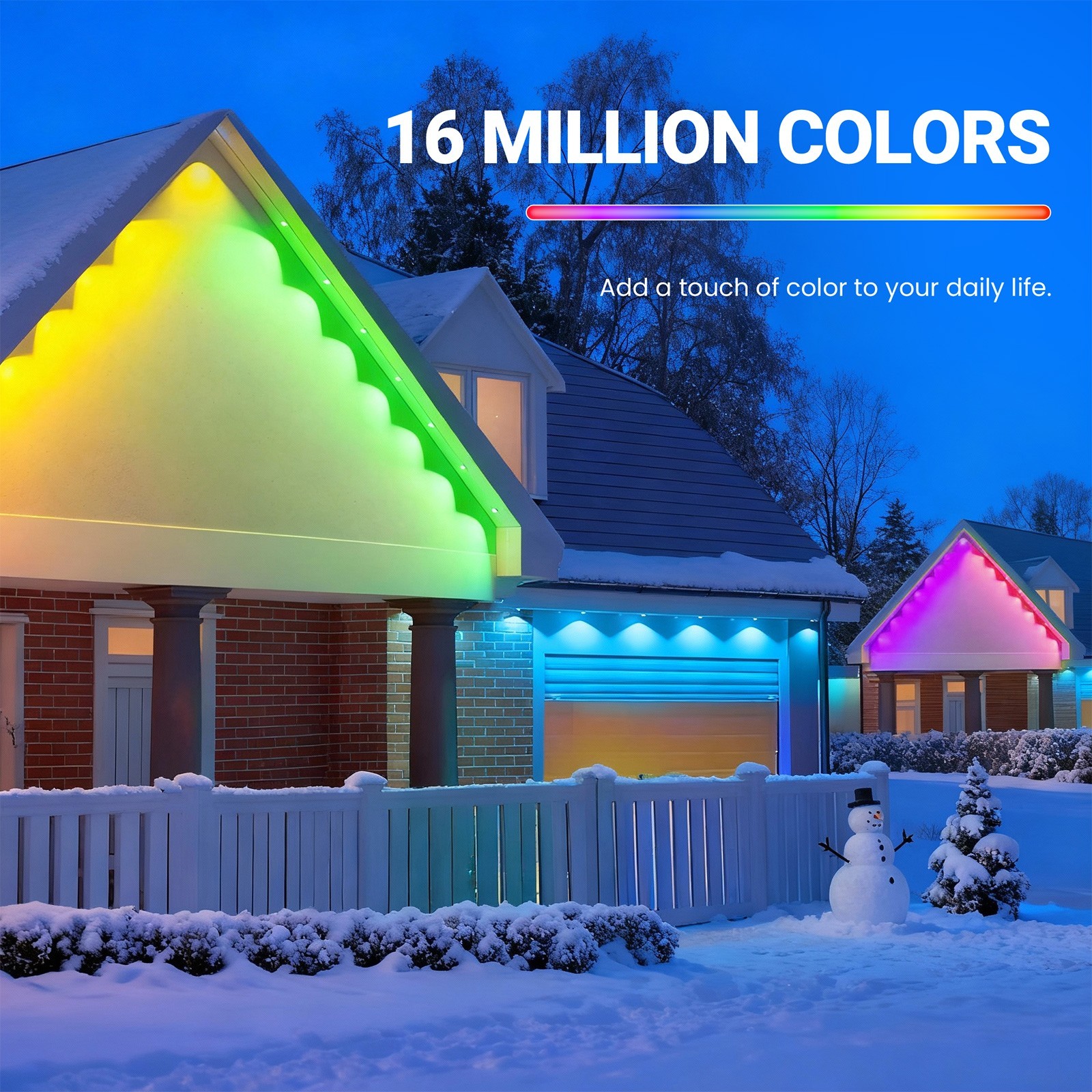 200Ft Permanent Outdoor Lights for House, App & Remote Control, RGB Smart Eaves